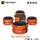 4 SEATER TYRE SEAT WITH DOUBLE COMPARTMENT CENTER TABLE  SET