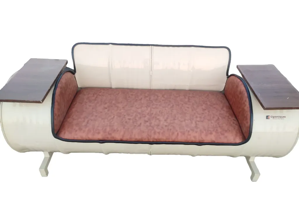 TWO SEATER DRUM SOFA WITH HANDREST ON BOTH SIDE