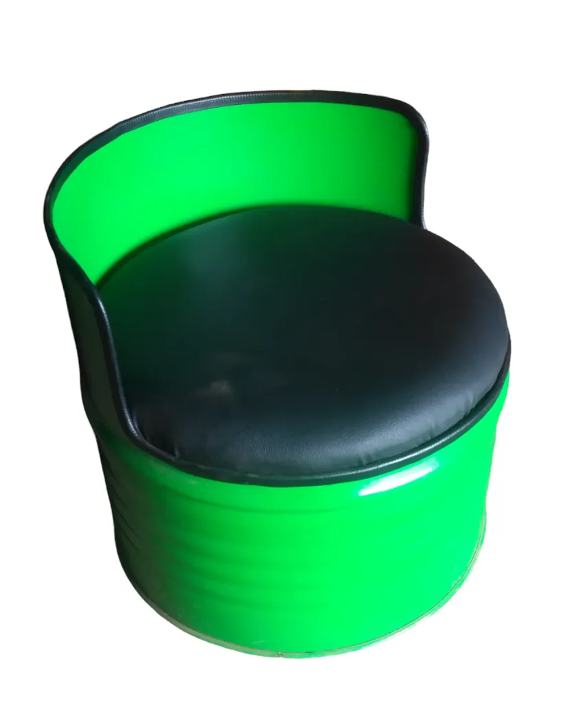 METAL DRUM LOWER BACKREST CAFE CHAIR